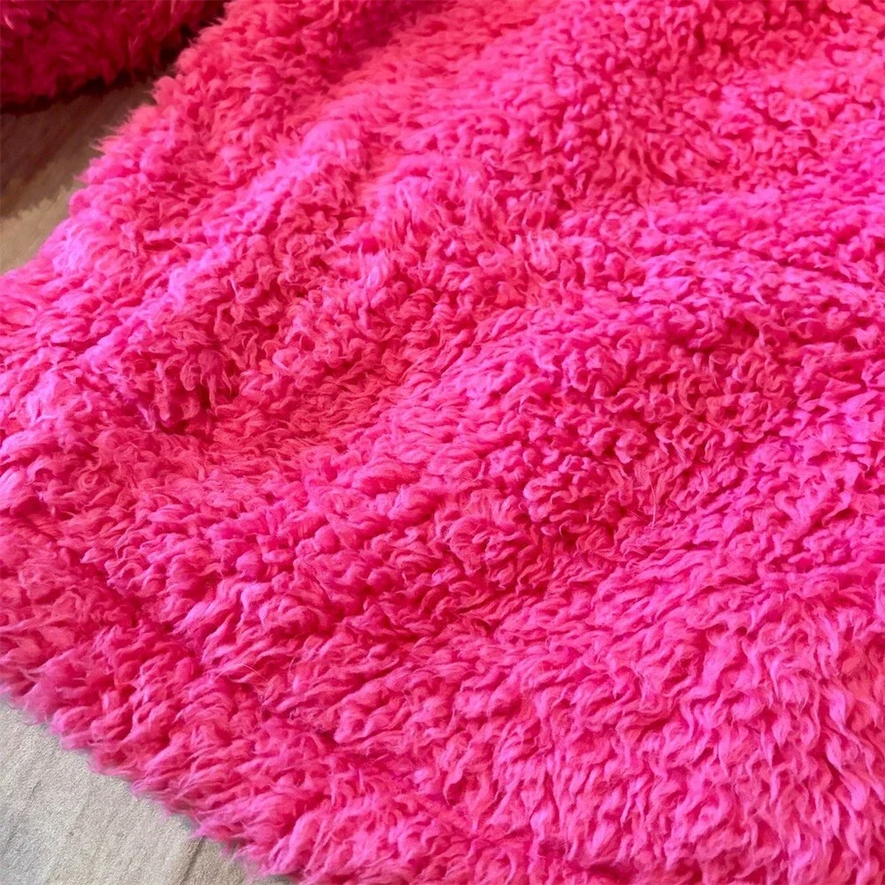 GAP Kids Jacket Girls Size M Pink Sherpa Fleece Half-Zip Pullover Mock